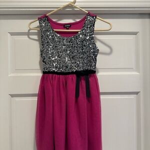 Zunie Fuchsia and Silver Sequin Formal Dress